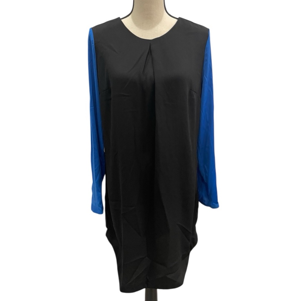 Mossimo Black Shift Tunic Dress With Cobalt Blue  Sleeves